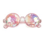 Lunettes caléidoscope de base transparent rose | fleur