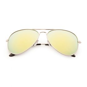 Lunettes de pilote argentées | Verres miroir jaunes