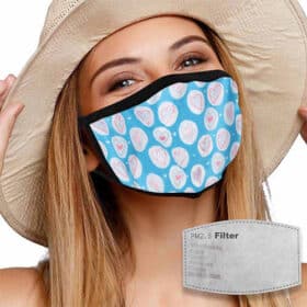 Mondkapje met filter blauw hartjes sfeer