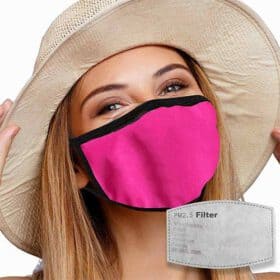 Mondkapje met filter roze sfeer