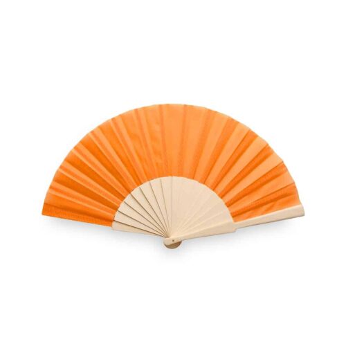 Éventail en bois orange