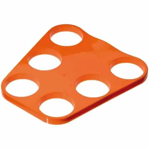 Plateau en plastique pour 6 gobelets orange