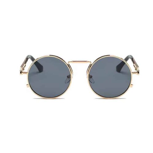 Lunettes de soleil rondes noir/or