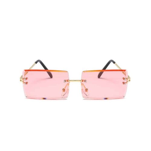 Lunettes de soleil rectangulaires rose