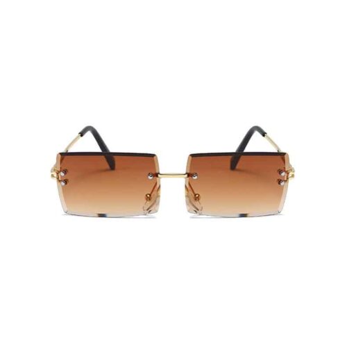 Lunettes de soleil rectangulaires marron
