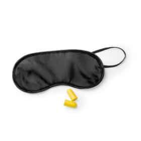Kit de voyage avec masque de sommeil et bouchons d'oreilles noir