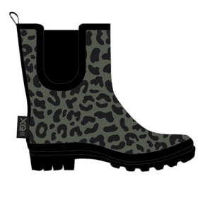 Bottes de pluie imprimé léopard vert modèle bas taille 37