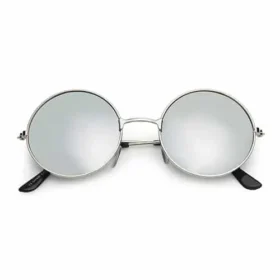 Lunettes de soleil rondes hippie | verres miroir argentés