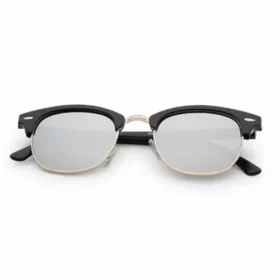 Lunettes de soleil club noir | verres miroirs argentés