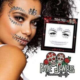 Bijoux Visage Crâne Sucre Paillettes Halloween