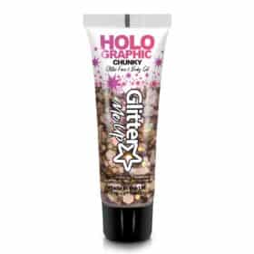 Gel Holographique Pailletée Chunky pour Visage & Corps - Golden Girl