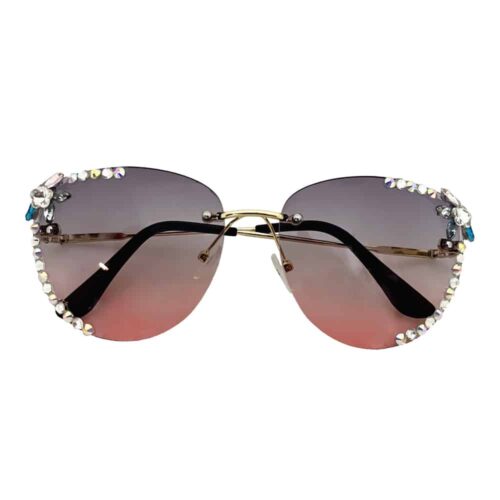 Lunettes de soleil diamant rose