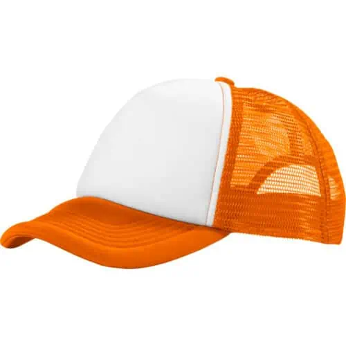 Casquette trucker polyester 58 cm orange/blanc