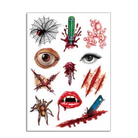 Tatouage temporaire Halloween faux sang