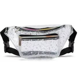 Sac banane étoiles transparent/argent