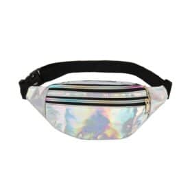 Sac banane argenté brillant