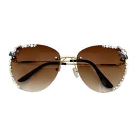 Lunettes de soleil diamant marron
