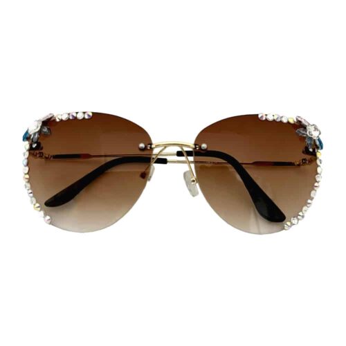Lunettes de soleil diamant marron