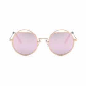 Lunettes de soleil rondes or/rose
