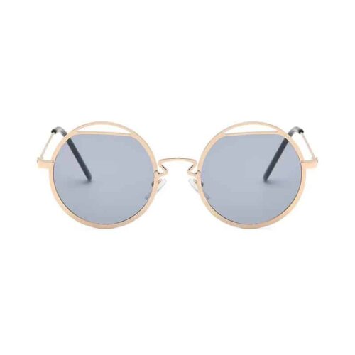 Lunettes de soleil rondes or/noir