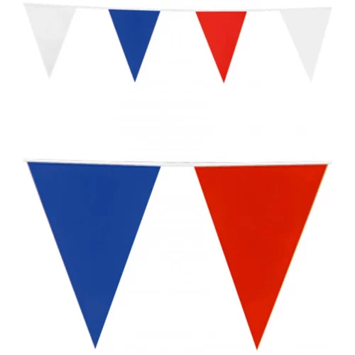 Guirlande de drapeaux 10 mètres | rouge-blanc-bleu