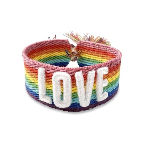 Bracelet tressé arc-en-ciel