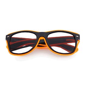 Lunettes LED avec lentilles claires noir - néon orange