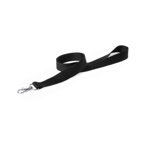 Cordon tour de cou en polyester noir