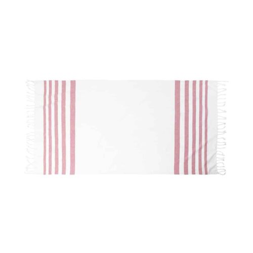 Serviette hamam 170 x 90 cm coton rouge/blanc
