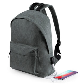 Sac à dos gris avec connexion USB