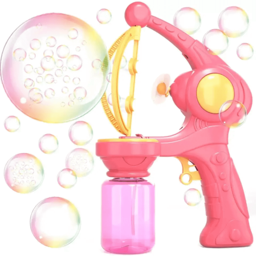 Pistolet à bulles grandes bulles dans bulles rose