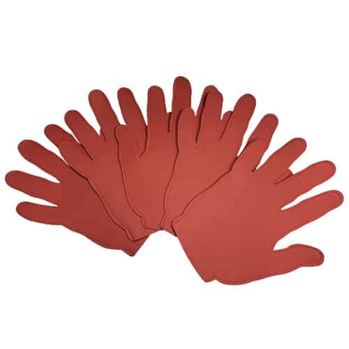 Main en mousse rouge 5 pièces