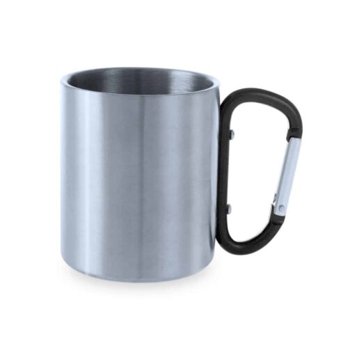 Tasse avec mousqueton 210 ml inox noir