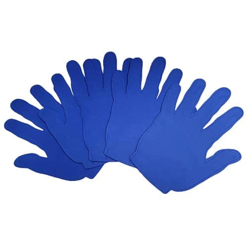 Main en mousse pour agiter bleue 5 pièces