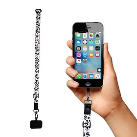 Yucka cordon de téléphone universel - Imprimé léopard avec cœurs
