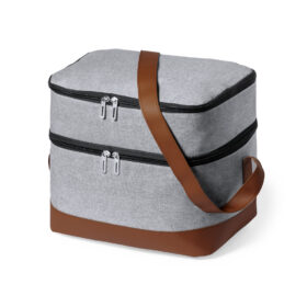 Sac isotherme à 2 compartiments avec bandoulière RPET gris/bron