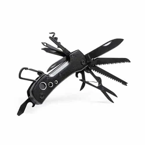 Couteau de poche multifonctionnel inox noir