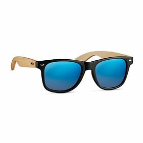 Lunettes de soleil bambou bleu