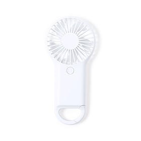 Ventilateur à main avec mousqueton blanc