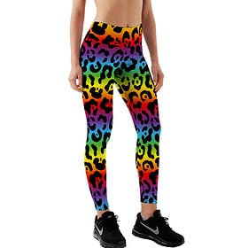 Legging de festival Yucka avec imprimé léopard Pride arc-en-ciel