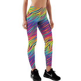 Legging de festival Yucka avec imprimé arc-en-ciel zèbre Pride