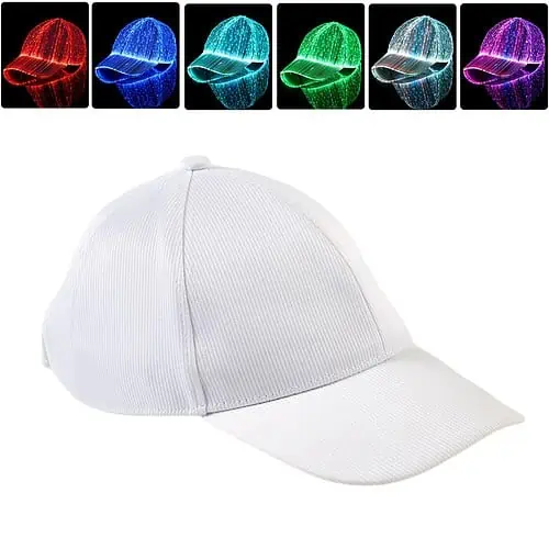 Casquette lumineuse - casquette de baseball - blanche