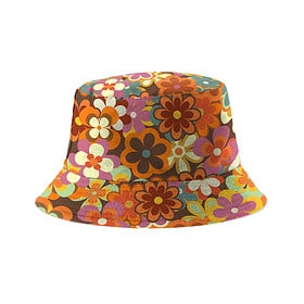 Yucka Bob réversible avec imprimé rétro fleuri - 58 cm