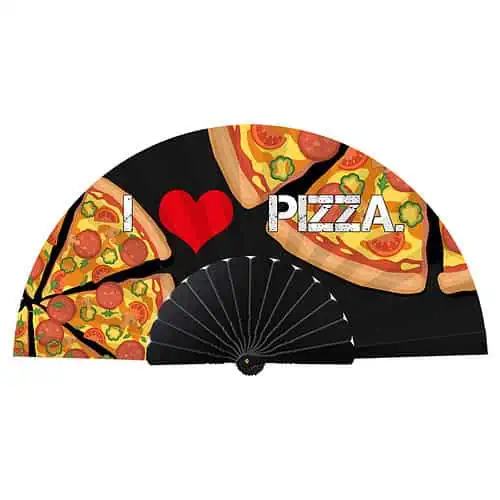 Handventilateur de festival de luxe J'aime la pizza