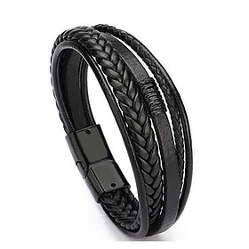 Bracelet tressé - noir