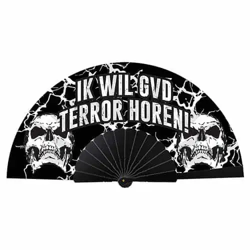 Éventail de festival de luxe Je veux entendre ce putain de terror!