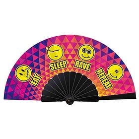 Éventail de festival de luxe Eat sleep rave repeat