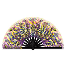XXL grand éventail en bambou Flower Power