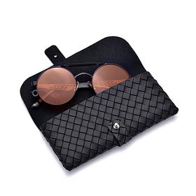 Étui à lunettes en polyester tissé - noir