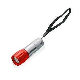 Lampe de poche 9 LED aluminium rouge/argent